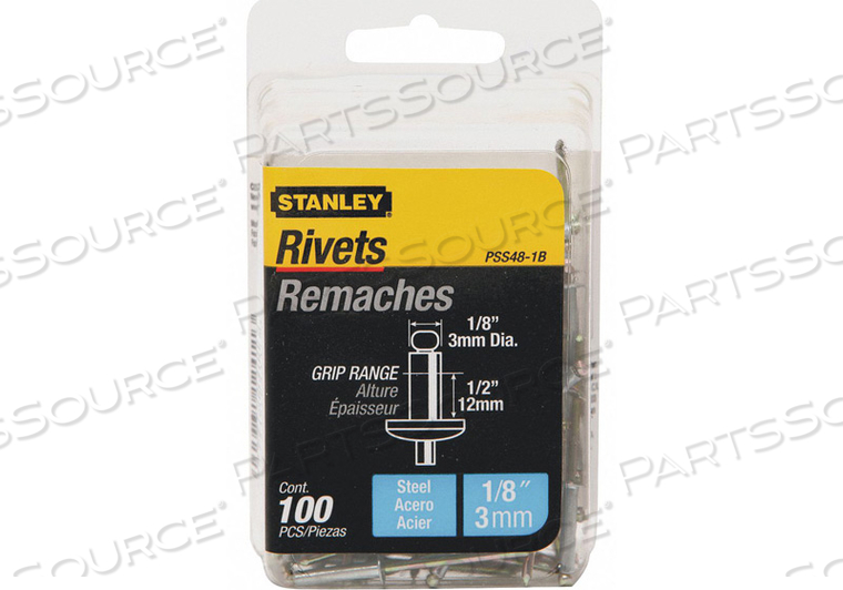 RIVET TOOL 1/8 IN ROUND HEAD PK100 by Stanley