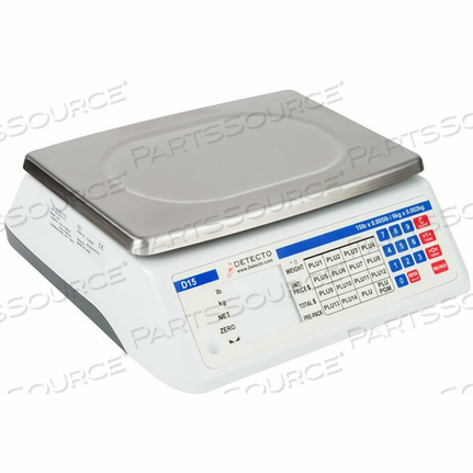 DIGITAL PRICE COMPUTING SCALE, 15 LB, LEGAL FOR TRADE, 1/2 IN 7 SEGMENT LCD by Detecto Scale / Cardinal Scale DIGITAL PRICE COMPUTING SCALE, 15 LB, LEGAL FOR TRADE, 1/2 IN 7 SEGMENT LCD by Detecto Scale / Cardinal Scale
