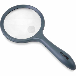 LED LIGHTED HAND-HELD 2X MAGNIFIER WITH 4.5X SPOT LENS by Carson