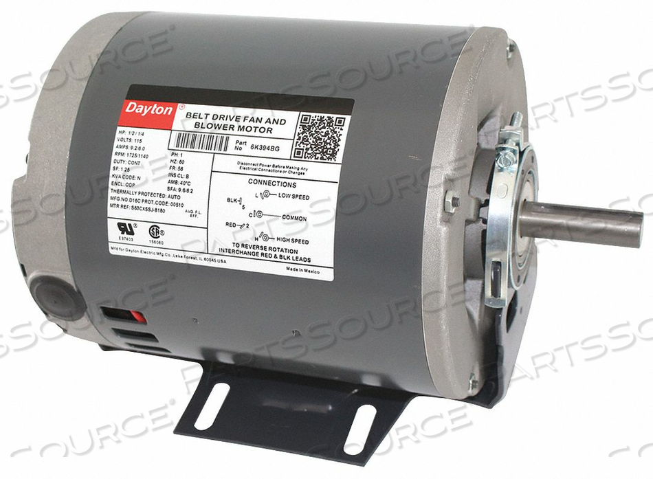 MOTOR 1/2 1/4 HP 1725/1140 RPM 115 V by DAYTON ELECTRIC MANUFACTURING CO