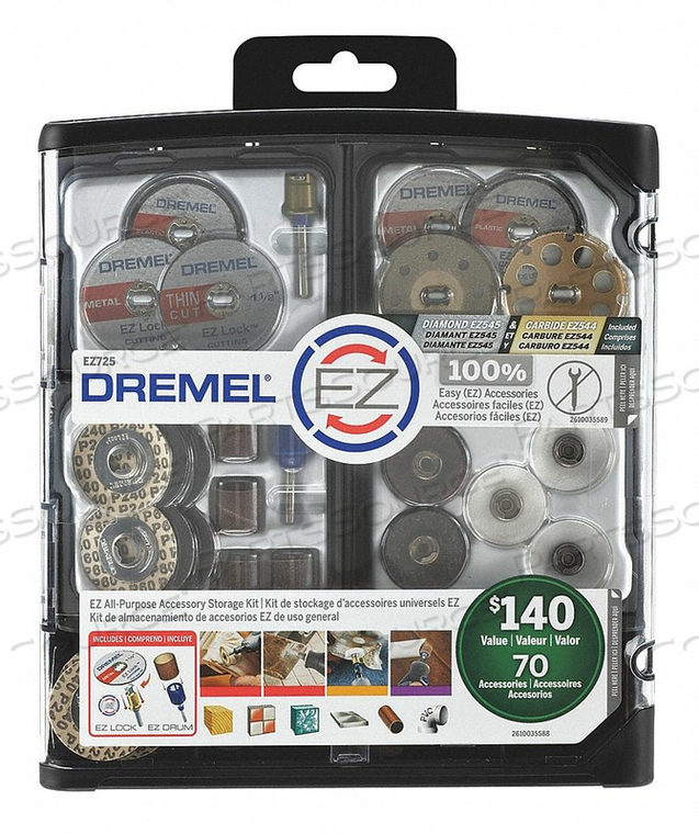 ACCESSORY KIT, BRASS, GLASS, METAL, PLASTIC, TILE, WOOD by Dremel ACCESSORY KIT, BRASS, GLASS, METAL, PLASTIC, TILE, WOOD by Dremel