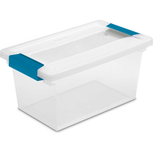 MEDIUM CLIP CLEAR STORAGE BOX WITH LATCHED LID - 11"L X 6-5/8"W X 5-3/8"H by Sterilite