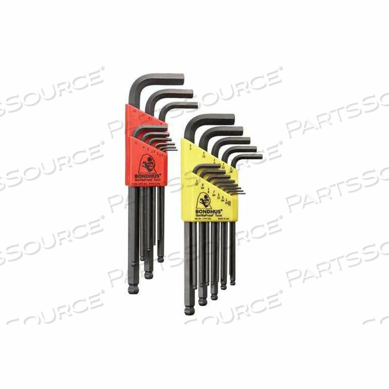 22 PC. BALL END L-WRENCH HEX KEY COMBO SET, .050-3/8" & 1.5MM-10MM by Bondhus