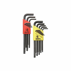 22 PC. BALL END L-WRENCH HEX KEY COMBO SET, .050-3/8" & 1.5MM-10MM by Bondhus