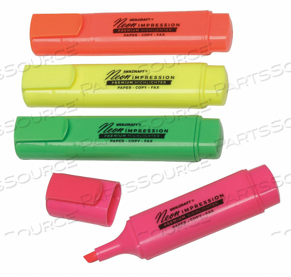 HIGHLIGHTER CHISEL TIP PK4 by Skilcraft