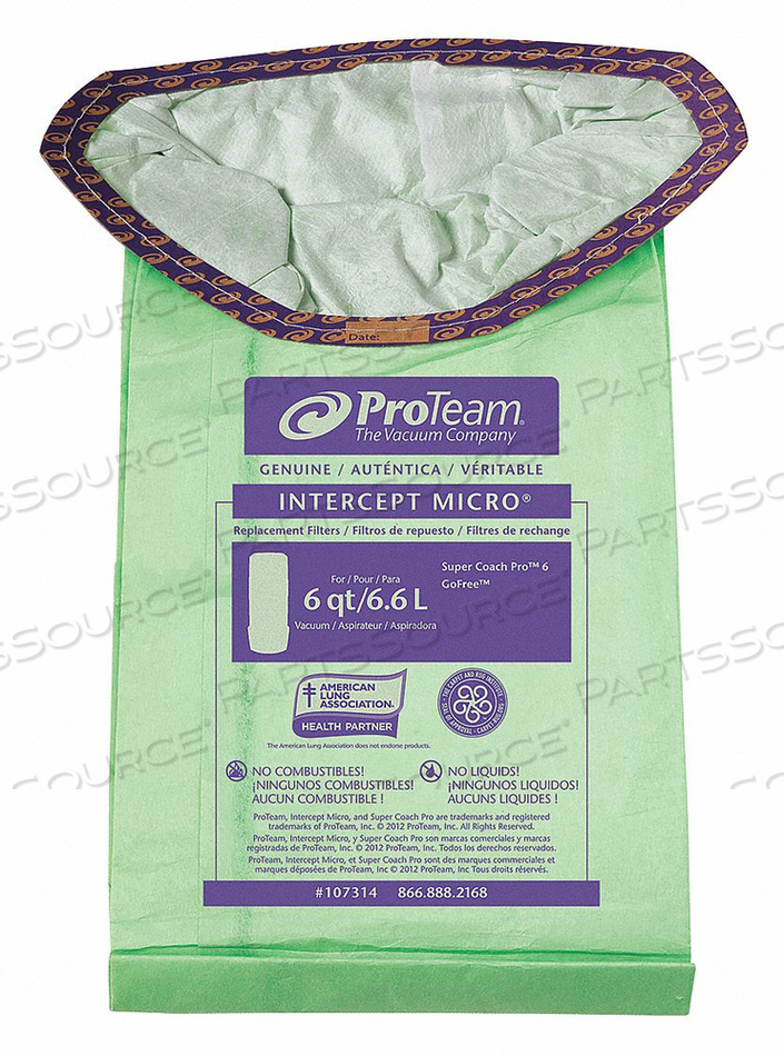 FILTER BAG PAPER INTERCEPT MICRO PK10 by Proteam FILTER BAG PAPER INTERCEPT MICRO PK10 by Proteam