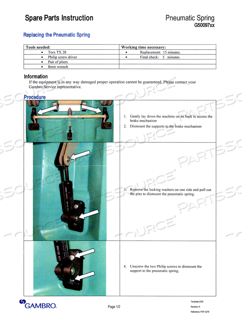 PNEUMATIC SPRING by Vantive US Healthcare LLC