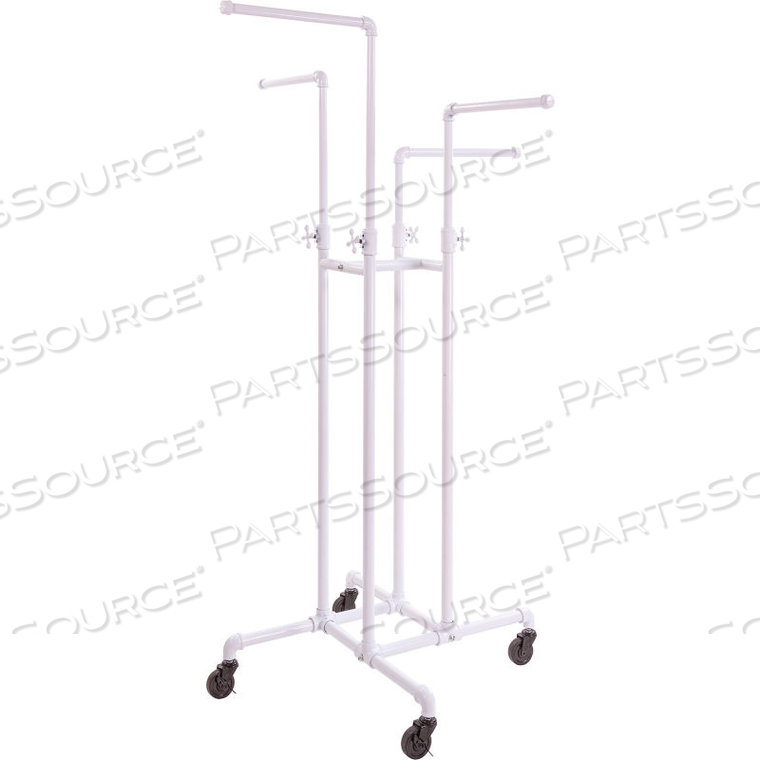 PIPELINE 4-WAY ADJUSTABLE GLOSS WHITE GARMENT RACK by Econoco