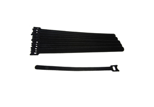 9.5" HOOK/LOOP CABLE TIE WITH EYE BLACK by CableWholesale 9.5" HOOK/LOOP CABLE TIE WITH EYE BLACK by CableWholesale