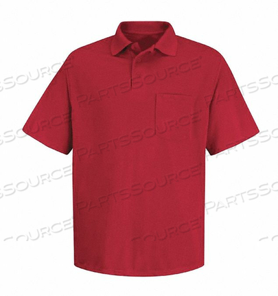 MNS RED SS PKT POLO N/C COLLAR 