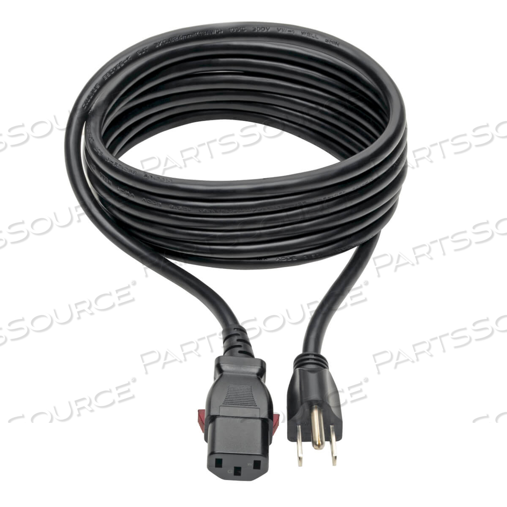 POWER CORD, 10 FT, 10 A, 125 V, 18 AWG, NEMA 5-15P TO IEC 320-C20 LOCKING, BLACK by Tripp Lite POWER CORD, 10 FT, 10 A, 125 V, 18 AWG, NEMA 5-15P TO IEC 320-C20 LOCKING, BLACK by Tripp Lite