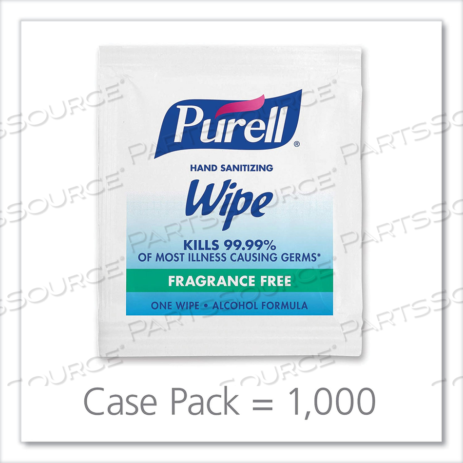 PREMOISTENED SANITIZING HAND WIPES, INDIVIDUALLY WRAPPED, 5 X 7 by Purell