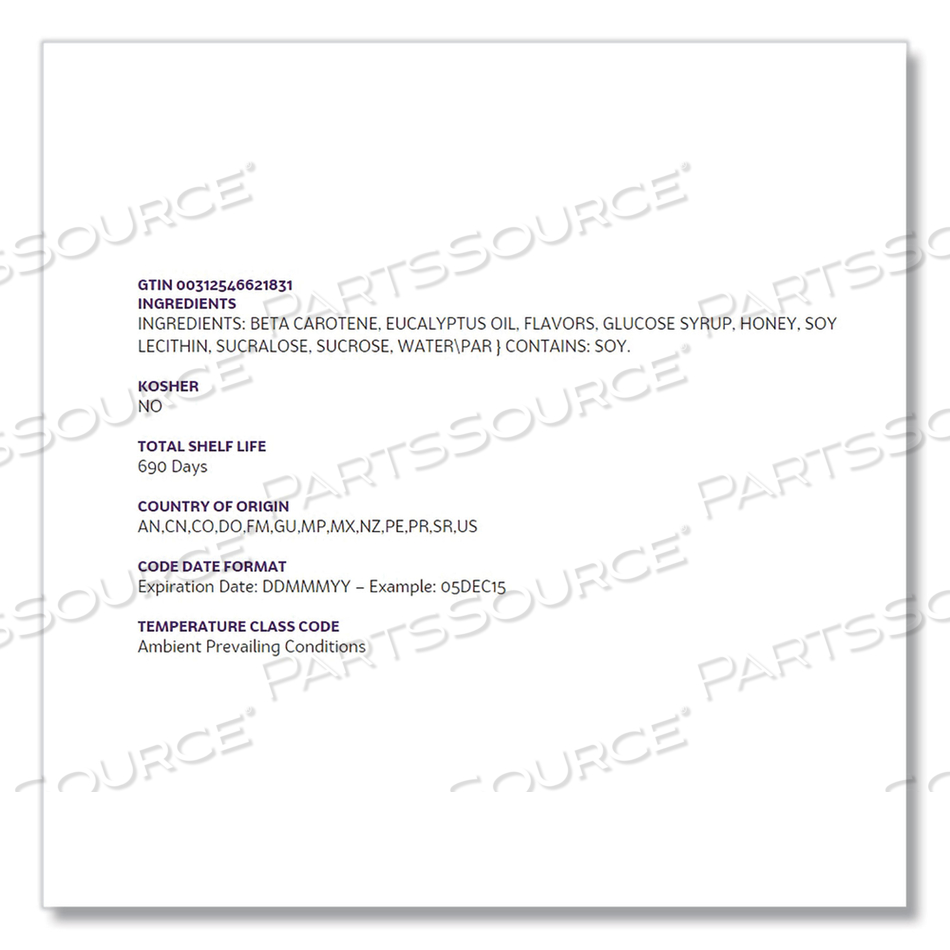 TRIPLE ACTION COUGH DROPS, HONEY-LEMON, 30/BAG by HALLS