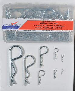 HAIRPIN COTTER ASST ZINC 74 PCS 8 SIZES by ITW