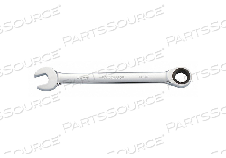 RATCHETING WRENCH, ALLOY STEEL, CHROME, HEAD SIZE 36 MM, OVERALL LENGTH 19 5/8 IN, HEAD OFFSET ANGLE 0 DEGREES , STANDARD, HEAD THICKNESS 13 by Westward RATCHETING WRENCH, ALLOY STEEL, CHROME, HEAD SIZE 36 MM, OVERALL LENGTH 19 5/8 IN, HEAD OFFSET ANGLE 0 DEGREES , STANDARD, HEAD THICKNESS 13 by Westward