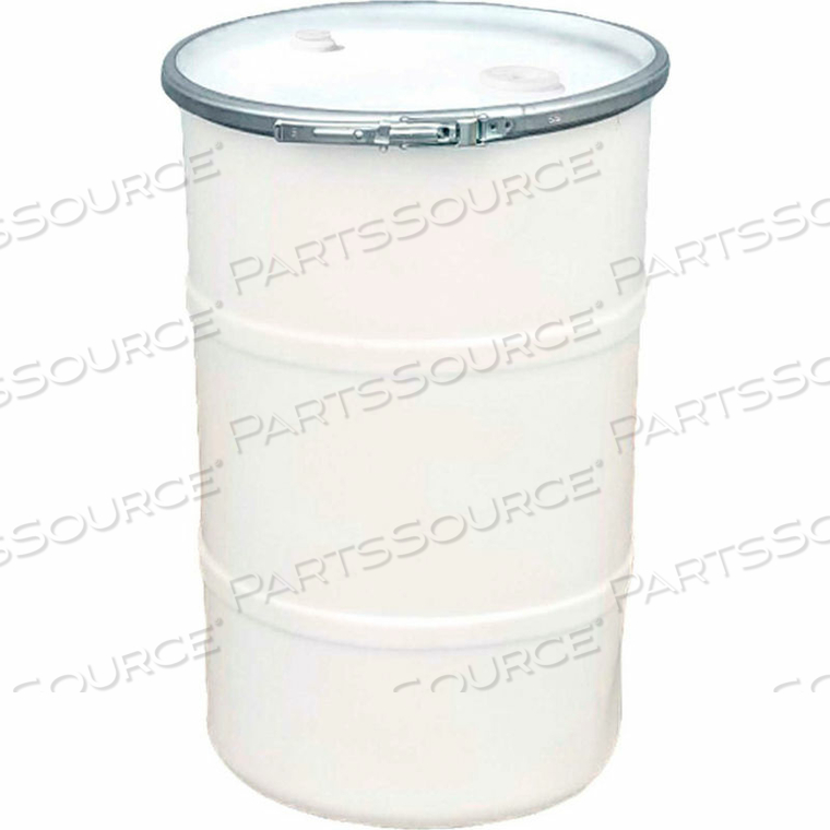 30 GALLON PLASTIC DRUM SS-OH-30 - OPEN HEAD WITH BUNG COVER - BOLT RING - NATURAL 