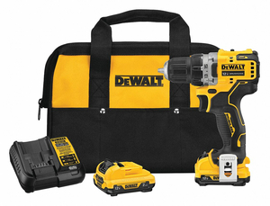 CORDLESS DRILL/DRIVER KIT, 3/8 IN CHUCK, KEYLESS, 2 AH BATTERY, 425 TO 1500 RPM, 12 VDC, PISTOL GRIP by DeWalt CORDLESS DRILL/DRIVER KIT, 3/8 IN CHUCK, KEYLESS, 2 AH BATTERY, 425 TO 1500 RPM, 12 VDC, PISTOL GRIP by DeWalt