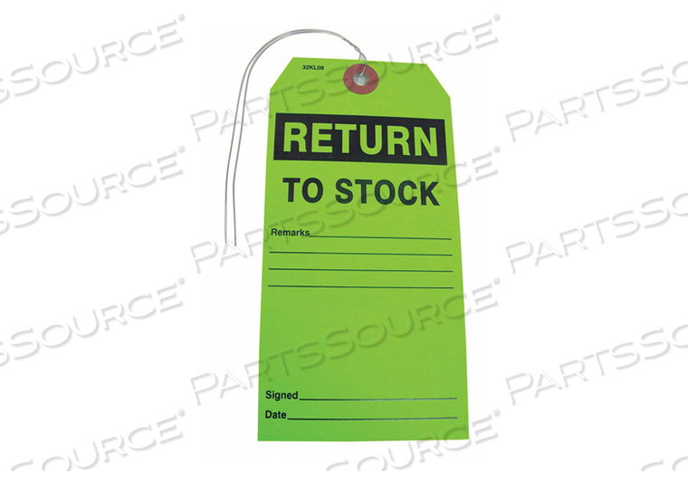 RETURN TO STOCK TAG 2-7/8 IN W PK25 by Badger Tag & Label Corporation