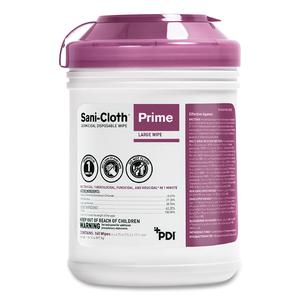 SANI-CLOTH PRIME GERMICIDAL DISPOSABLE WIPES, LARGE, 6 X 6.75, UNSCENTED, WHITE, 160/CANISTER, 12 CANISTERS/CARTON by Sani Professional