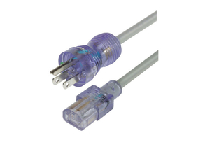 CLEAR VIOLET HOSPITAL GRADE POWER CORD by L-com, Inc. CLEAR VIOLET HOSPITAL GRADE POWER CORD by L-com, Inc.