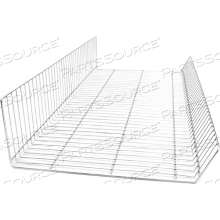 WIRE BASKET, 36"W X 14"D X 4.5" TO 8.5"H, BRIGHT SILVER by Vulcan Industries