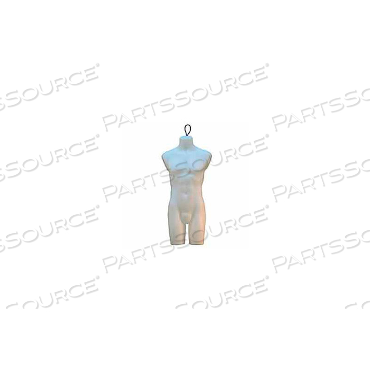 MALE TORSO FORM WITH WIRE LOOP - MILKY WHITE by Mondo Mannequins MALE TORSO FORM WITH WIRE LOOP - MILKY WHITE by Mondo Mannequins