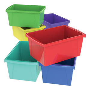 STORAGE BINS, 5.5 GAL, 10.63" X 15.63" X 8", RANDOMLY ASSORTED COLORS by Storex