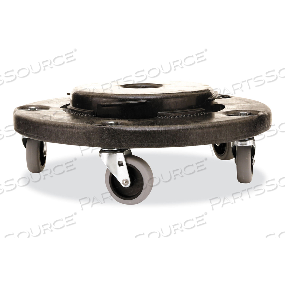 BRUTE QUIET DOLLY, 250 LB CAPACITY, 18.25" DIAMETER X 6.63"H, BLACK by Rubbermaid Medical Division BRUTE QUIET DOLLY, 250 LB CAPACITY, 18.25" DIAMETER X 6.63"H, BLACK by Rubbermaid Medical Division