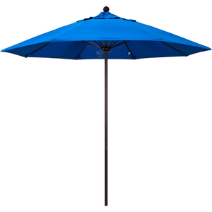 CALIFORNIA UMBRELLA 9' PATIO UMBRELLA - OLEFIN ROYAL BLUE - BRONZE POLE - VENTURE SERIES by March Products Inc