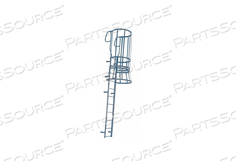 FIXED LADDER W/SAFETY CAGE 24 FT 8 IN H by Cotterman