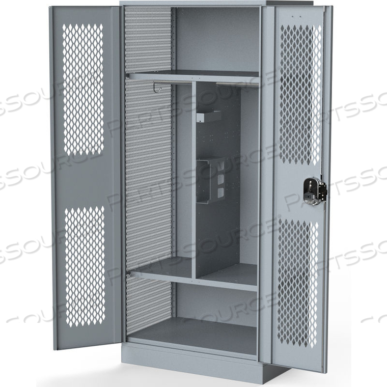 PATRIOT FULLY FRAMED GEAR LOCKER W/SECURITY BOX 48"WX24"DX72"H, GRAY, ALL-WELDED by Penco Products