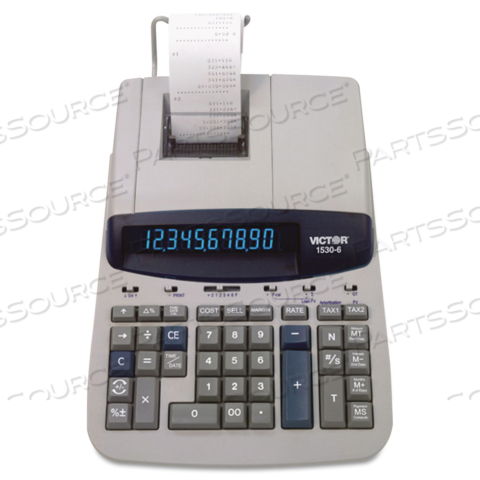 1530-6 TWO-COLOR RIBBON PRINTING CALCULATOR, BLACK/RED PRINT, 5 LINES/SEC 