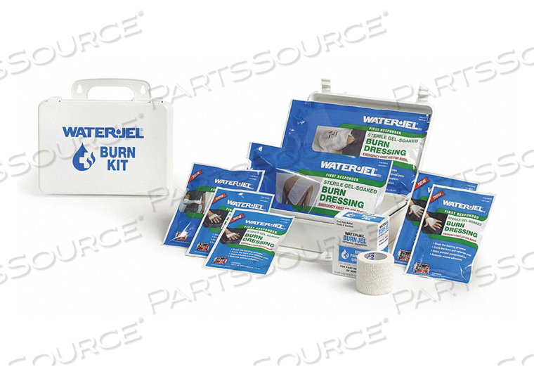 BURN CARE KIT PLASTIC CASE WHT 6-1/2 H by Water-Jel Technologies BURN CARE KIT PLASTIC CASE WHT 6-1/2 H by Water-Jel Technologies