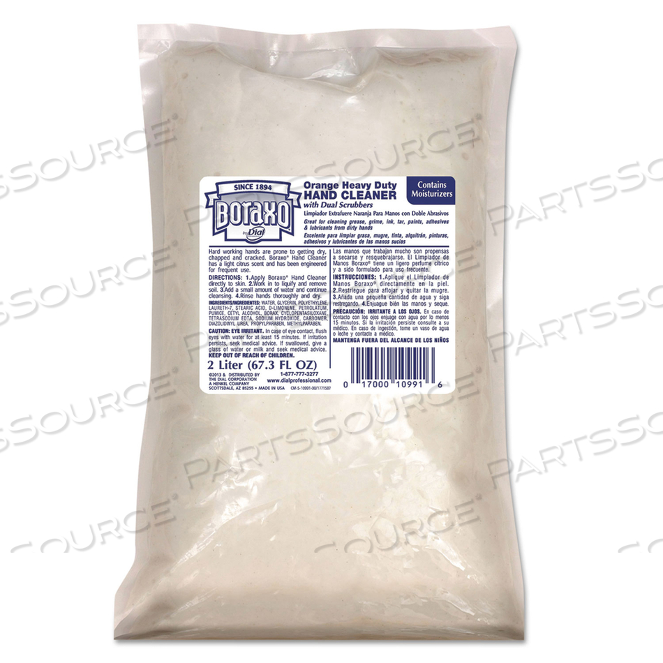 ORANGE HEAVY DUTY HAND CLEANER, 2 L REFILL BAG by Boraxo