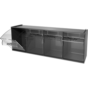 TILT BINS 23-5/8" X 7" X 8-1/8" (4) BINS WITH PERFO PANEL FIXING BRACKET, GREY by Bott Ltd