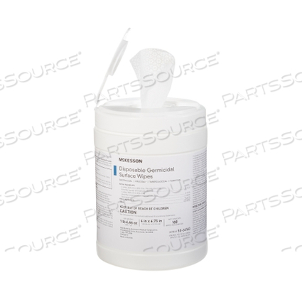 SURFACE DISINFECTANT WIPES, LARGE CANISTER (160 PER BOX) by McKesson