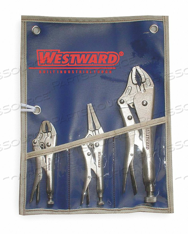 LOCKING PLIERS SET, PLIER TYPES LOCKING PLIERS, JAW SHAPE CURVED, LONG NOSE, HANDLE STYLE PLAIN GRIP, JAW OPENING TYPE MANUAL, OVERALL LENGT by Westward