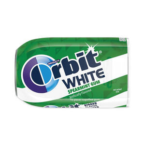 WHITE SUGAR-FREE GUM, SPEARMINT, 15 PIECES/PACK, 9 PACKS/BOX by Orbit