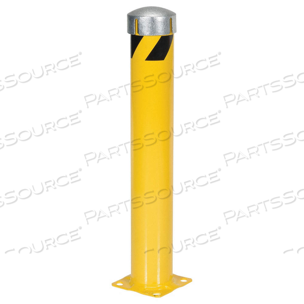 BOLLARD, BOLT-ON, 36 IN INSTALL HT, 5 1/2 IN DIA, CARBON STEEL, YELLOW by Approved Vendor