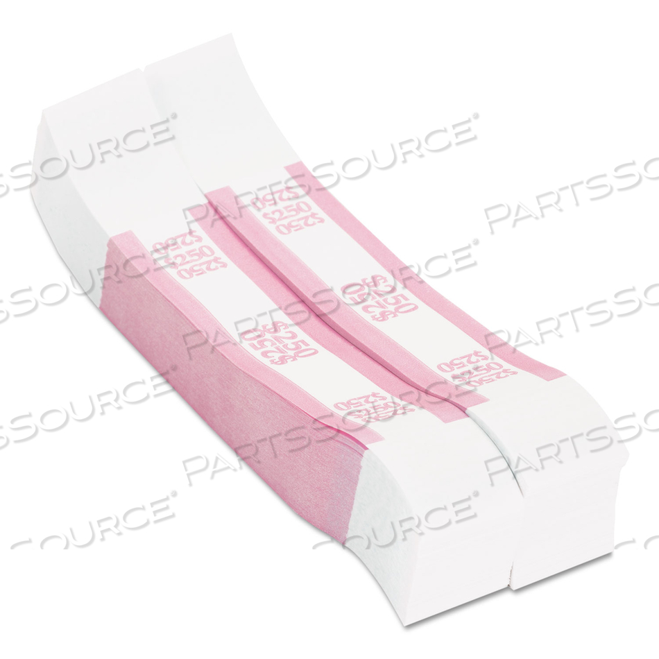 CURRENCY STRAPS, PINK, $250 IN DOLLAR BILLS, 1000 BANDS/PACK CURRENCY STRAPS, PINK, $250 IN DOLLAR BILLS, 1000 BANDS/PACK