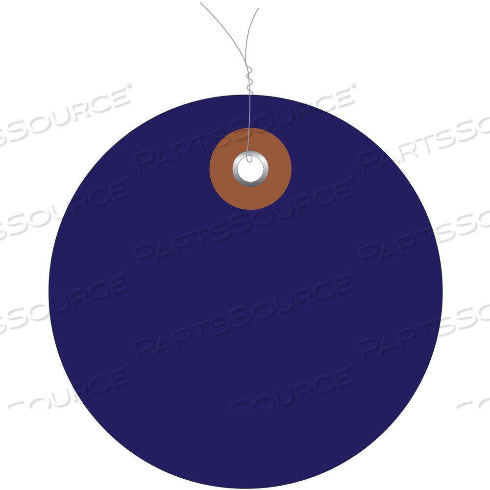 PLASTIC CIRCLE TAGS, PRE-WIRED, 2", BLUE, 100/EACH by BOX Partners (Box Acquisitions, LLC)