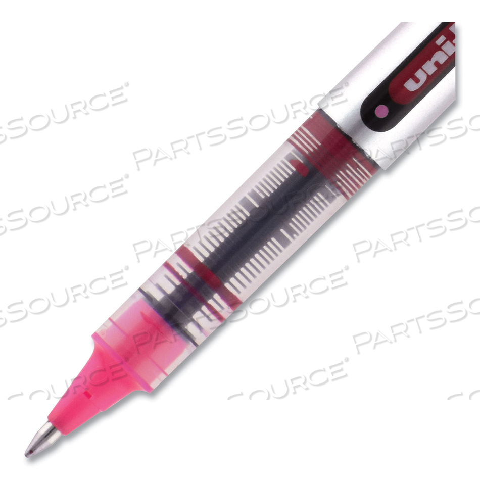 VISION ROLLER BALL PEN, STICK, FINE 0.7 MM, PASSION PINK INK, GRAY BARREL, DOZEN 