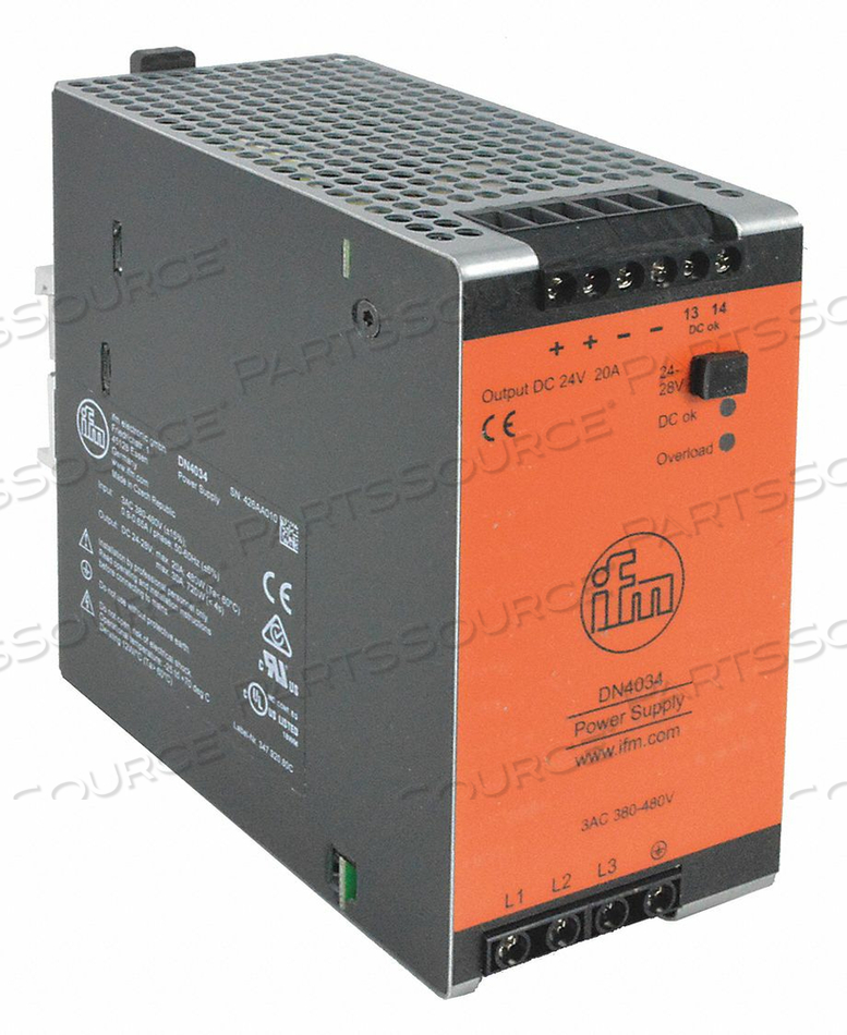 POWER SUPPLY 24V DC 20A 480W 3 PHASE by IFM Efector