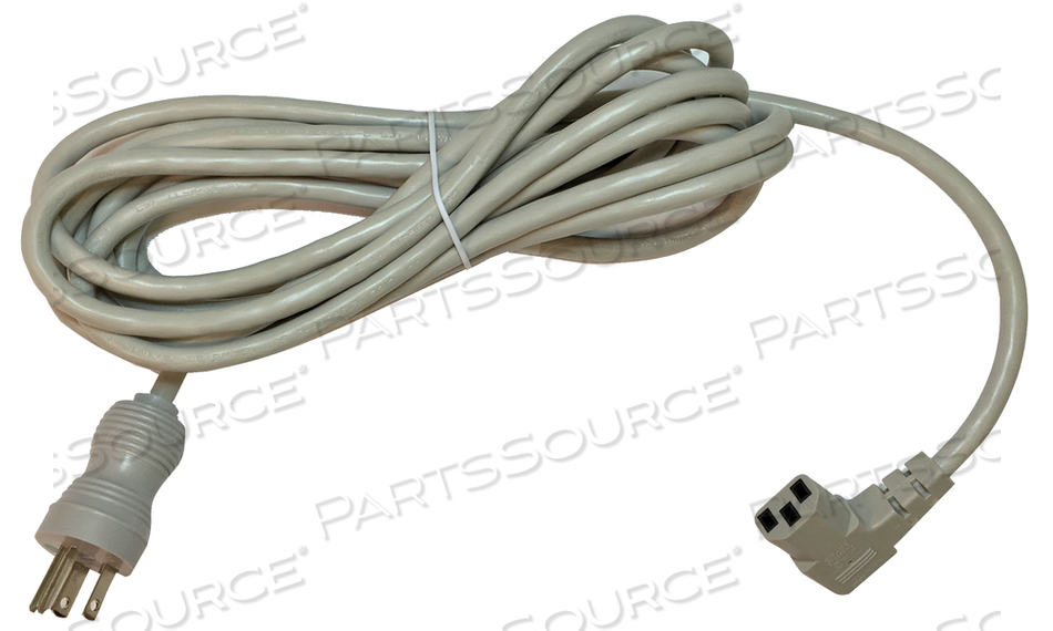 15FT 16 AWG NEMA 5-15P - C13R HOSPITAL GRADE POWER CORD - GREY by Webber Electronics