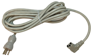 POWER CORD, 15 FT, 13 A, 125 V, 16 AWG, NEMA 5-15P TO IEC 320-C13 RIGHT ANGLE, GRAY, HOSPITAL GRADE by Webber Electronics