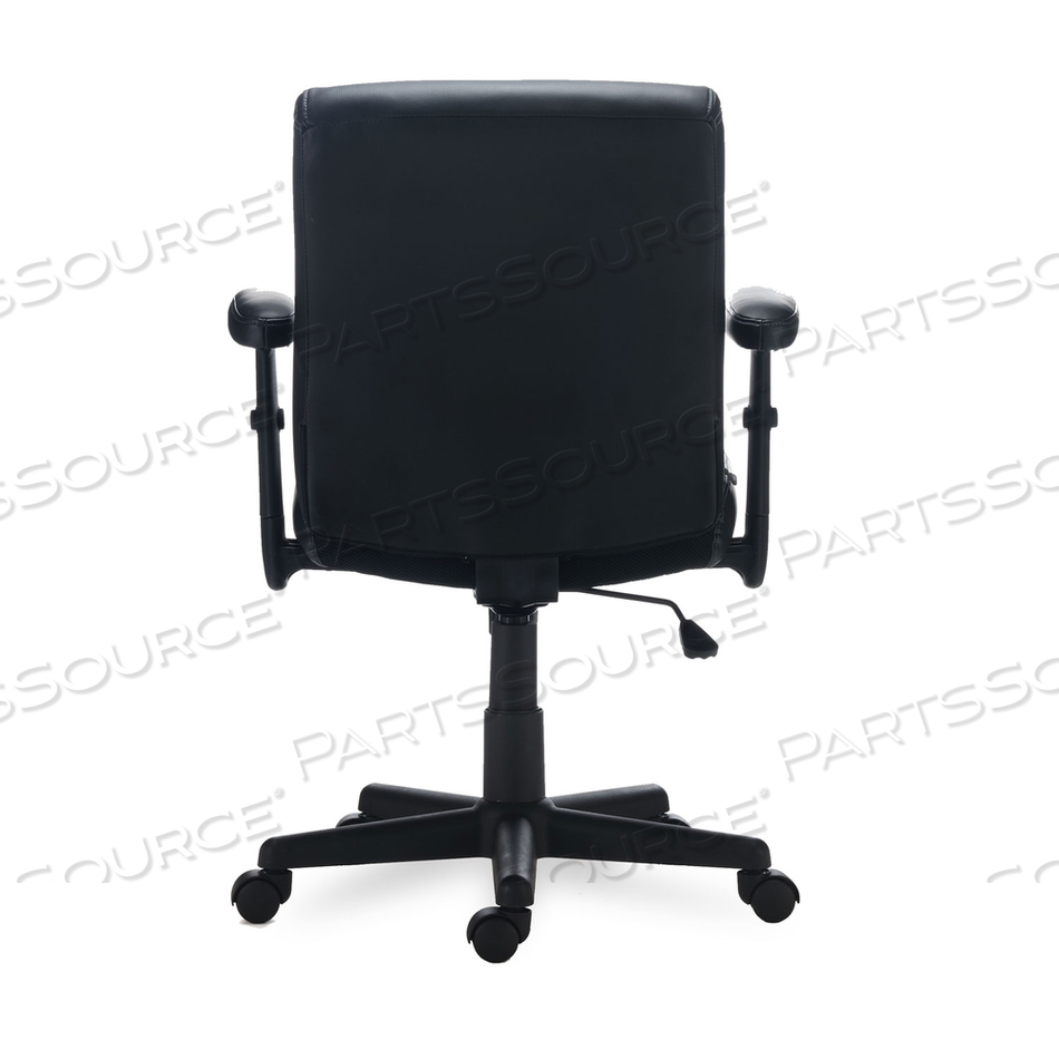 ALERA HARTHOPE LEATHER TASK CHAIR, SUPPORTS UP TO 275 LB, BLACK SEAT/BACK, BLACK BASE by Alera
