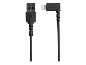 6FT (2M) DURABLE USB A TO LIGHTNING CABLE, BLACK 90¦ RIGHT ANGLED HEAVY DUTY RUGGED ARAMID FIBER USB TYPE A TO LIGHTNING CHARGING/SYNC CORD, by StarTech.com Ltd. 6FT (2M) DURABLE USB A TO LIGHTNING CABLE, BLACK 90¦ RIGHT ANGLED HEAVY DUTY RUGGED ARAMID FIBER USB TYPE A TO LIGHTNING CHARGING/SYNC CORD, by StarTech.com Ltd.