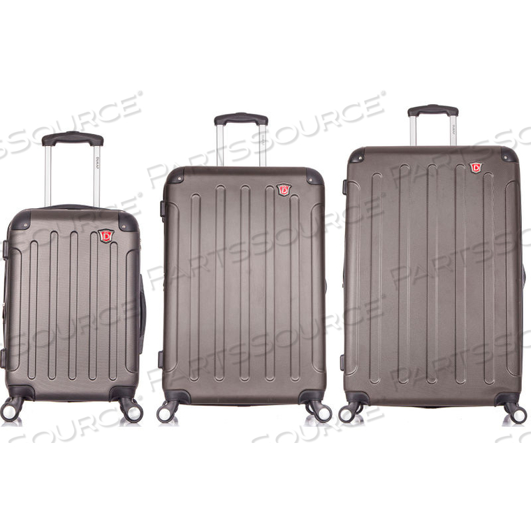DUKAP INTELY 3-PIECE SMART HARDSIDE LUGGAGE SET 20"/28"/32" - USB & INTEGRATED WEIGHT SCALE - GRAY by Rta Products LLC DUKAP INTELY 3-PIECE SMART HARDSIDE LUGGAGE SET 20"/28"/32" - USB & INTEGRATED WEIGHT SCALE - GRAY by Rta Products LLC