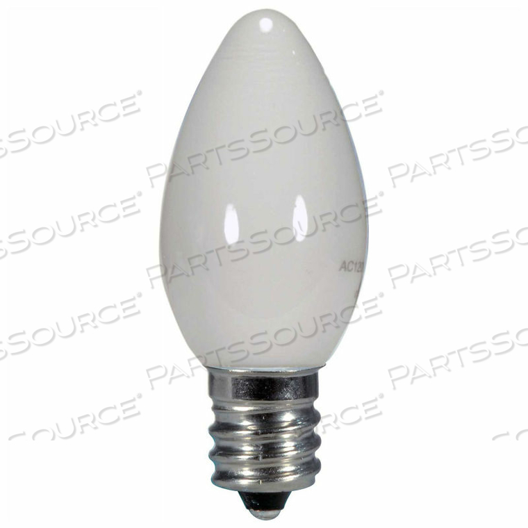 0.5W LED C7 NIGHT LIGHT BULB CANDELABRA BASE WHITE 2700K by Satco 0.5W LED C7 NIGHT LIGHT BULB CANDELABRA BASE WHITE 2700K by Satco