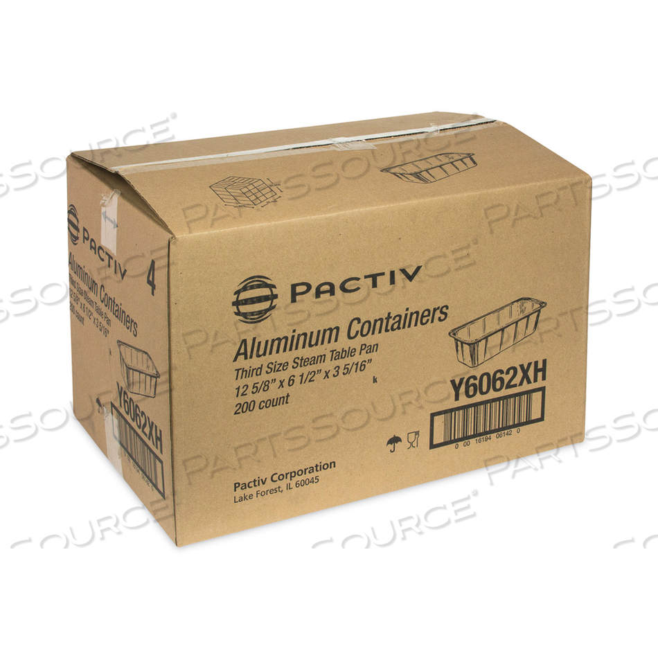 ALUMINUM STEAM TABLE PAN, ONE-THIRD SIZE DEEP LOAF PAN, 3" DEEP, 5.9 X 8.04 by Pactiv